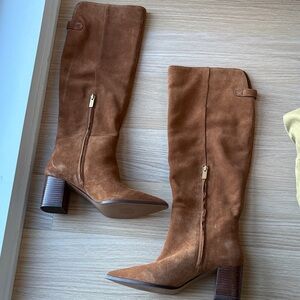 Women’s Tall Suede Knee Boots in Cognac - Classic Knee-High Boot